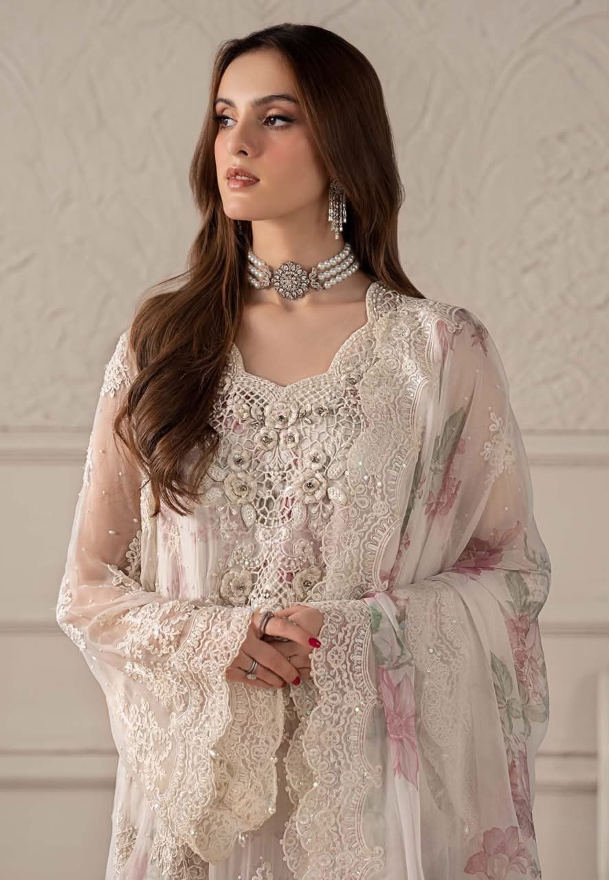 Maria B Luxury Chiffon Embroidered Dress